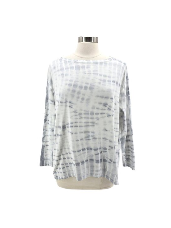 lululemon athletica Tops - Lululemon Womens 10 Top Back In Action Long Sleeve Shirt Shibori Square White